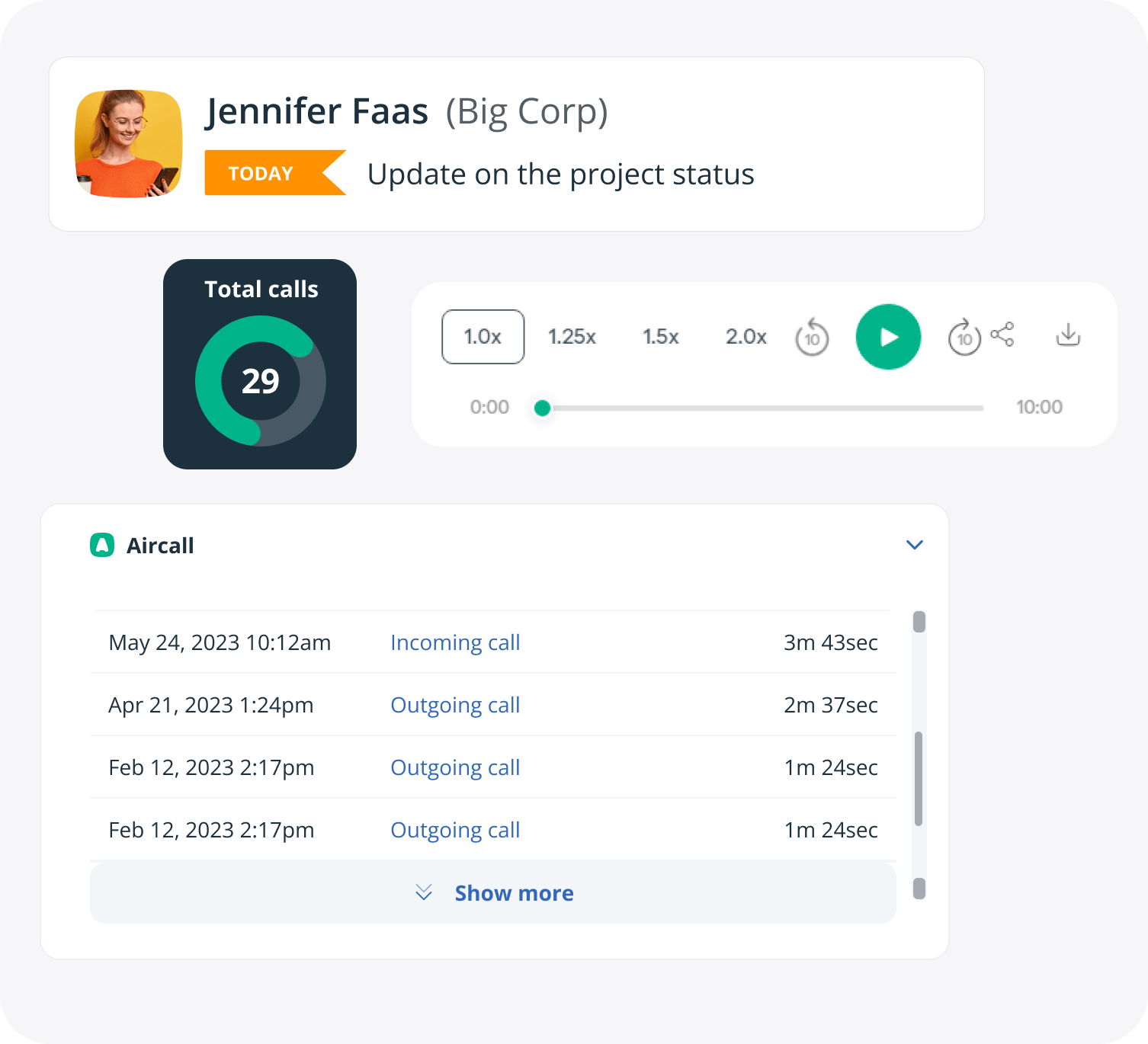 aircall crm integration