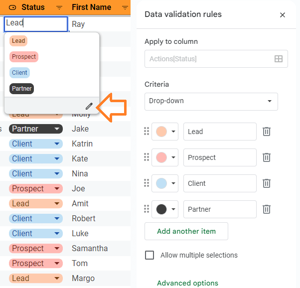 free CRM spreadsheet template in Excel or Google Sheets