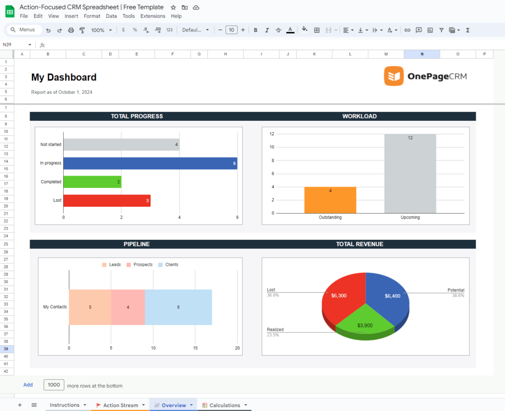 free CRM in Excel and Google Sheets