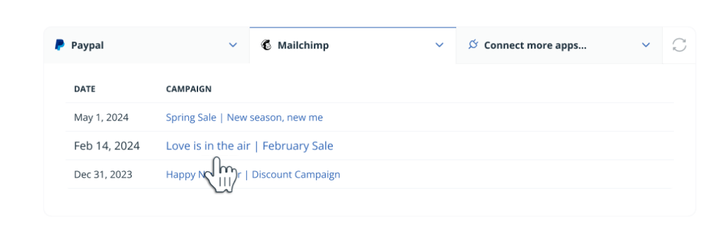 crm integrations - mailchimp widget