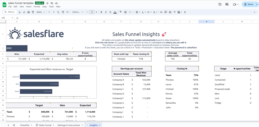 free CRM in Excel and Google Sheets